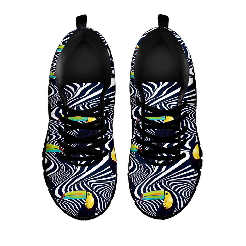 Illusion Toucan Print Black Sneakers