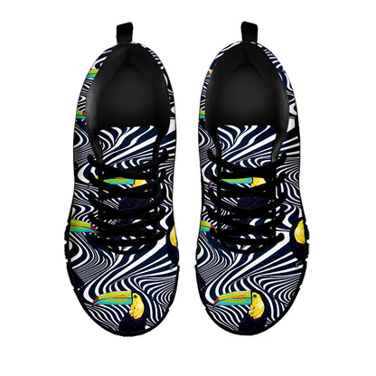 Illusion Toucan Print Black Sneakers