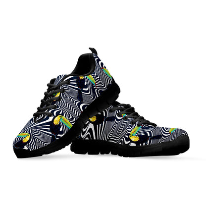 Illusion Toucan Print Black Sneakers