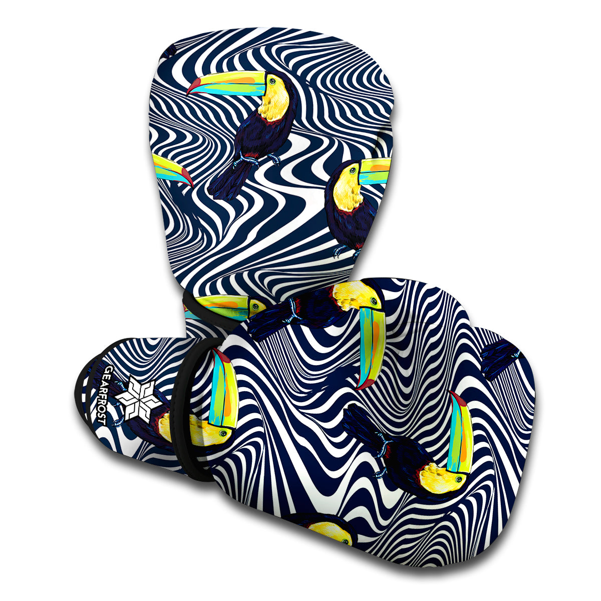 Illusion Toucan Print Boxing Gloves