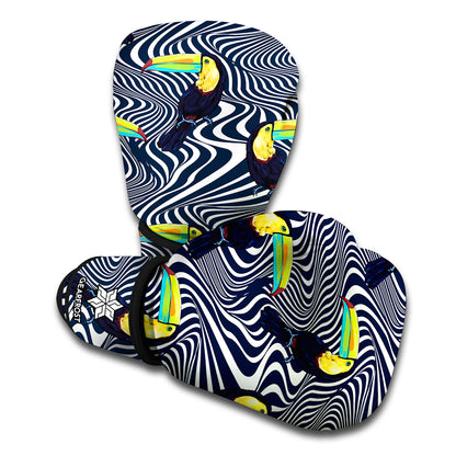 Illusion Toucan Print Boxing Gloves