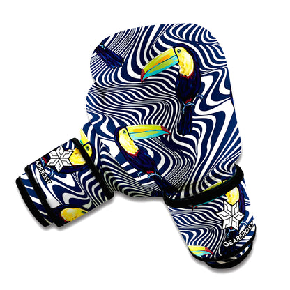 Illusion Toucan Print Boxing Gloves