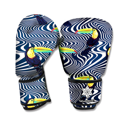 Illusion Toucan Print Boxing Gloves