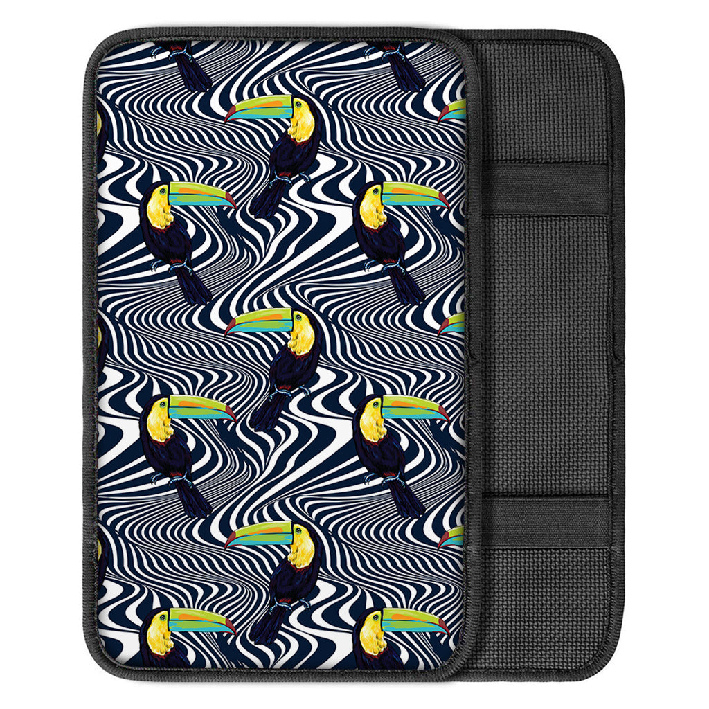 Illusion Toucan Print Car Center Console Cover