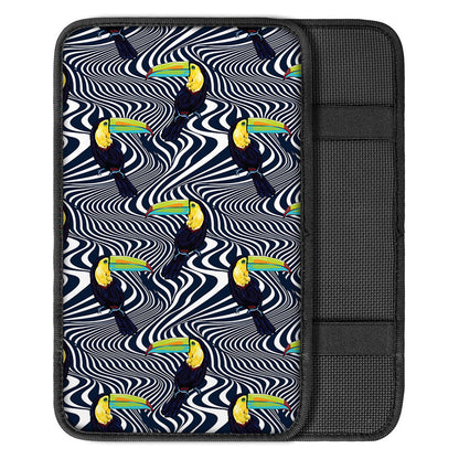 Illusion Toucan Print Car Center Console Cover