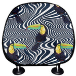 Illusion Toucan Print Car Headrest Covers