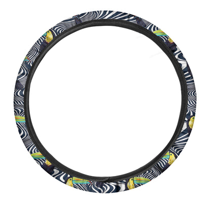 Illusion Toucan Print Car Steering Wheel Cover