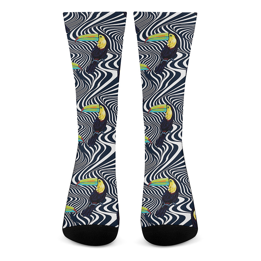 Illusion Toucan Print Crew Socks