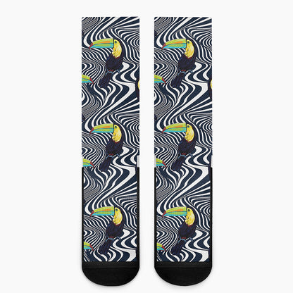 Illusion Toucan Print Crew Socks