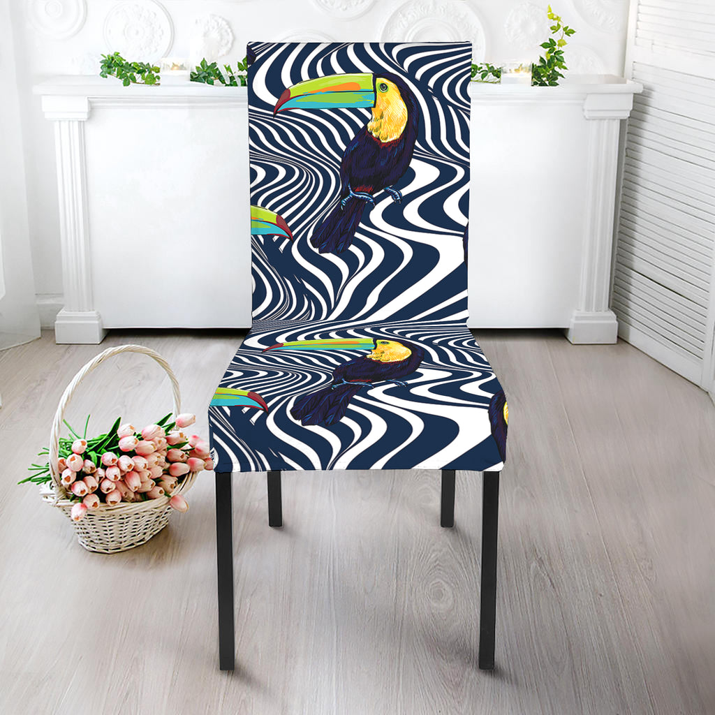 Illusion Toucan Print Dining Chair Slipcover