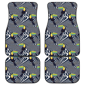 Illusion Toucan Print Front and Back Car Floor Mats