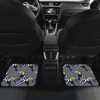 Illusion Toucan Print Front and Back Car Floor Mats