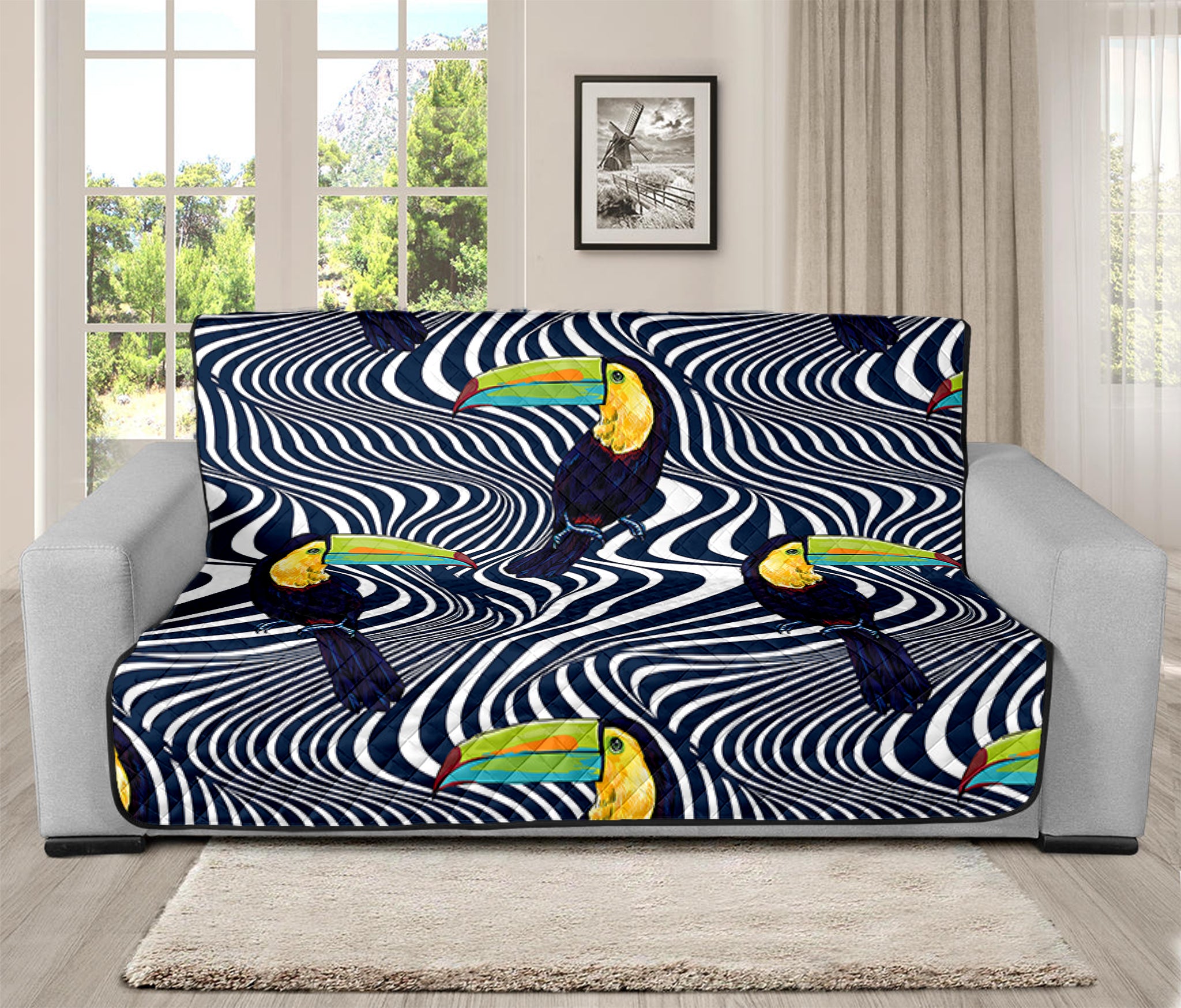 Illusion Toucan Print Futon Protector