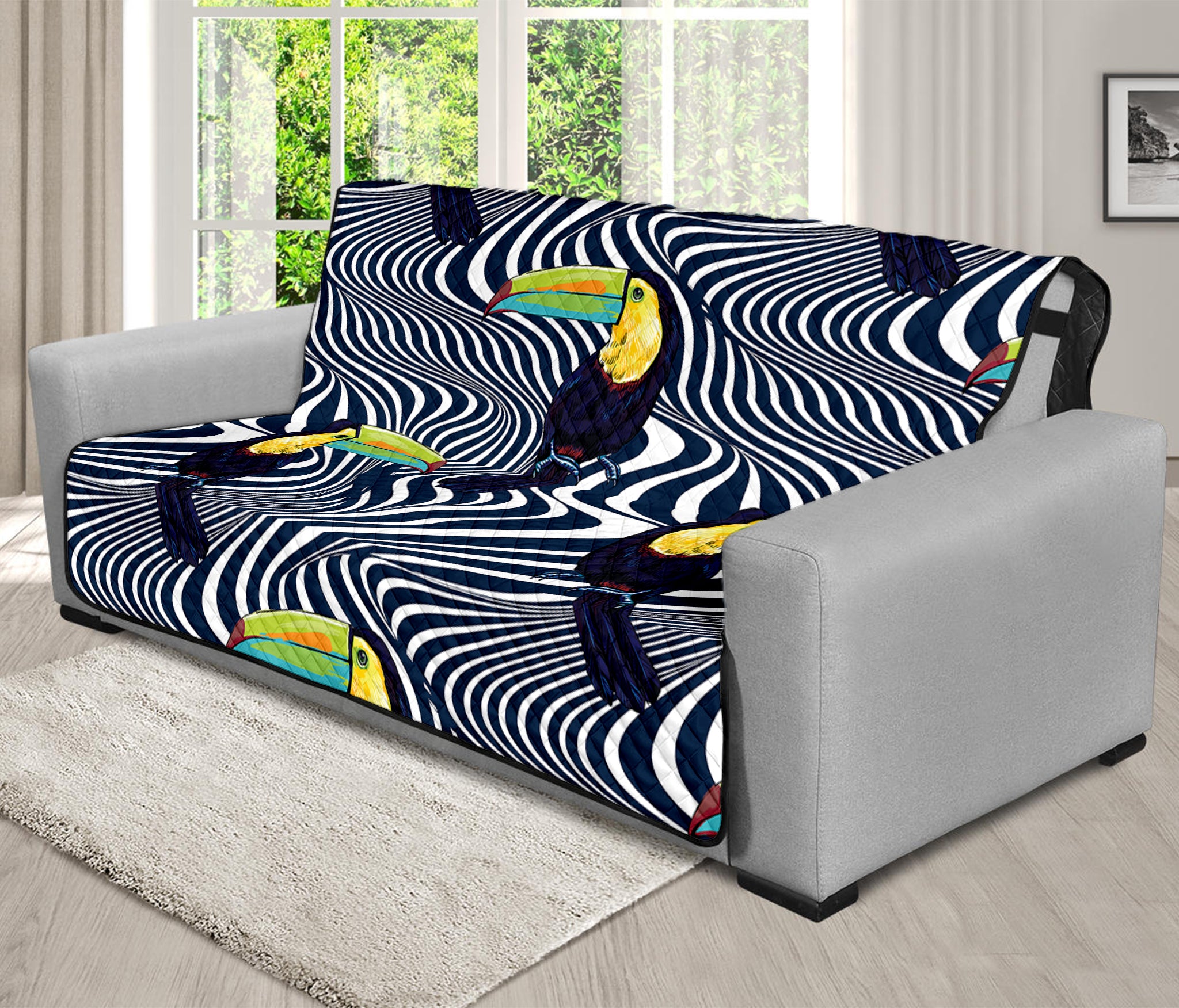 Illusion Toucan Print Futon Protector