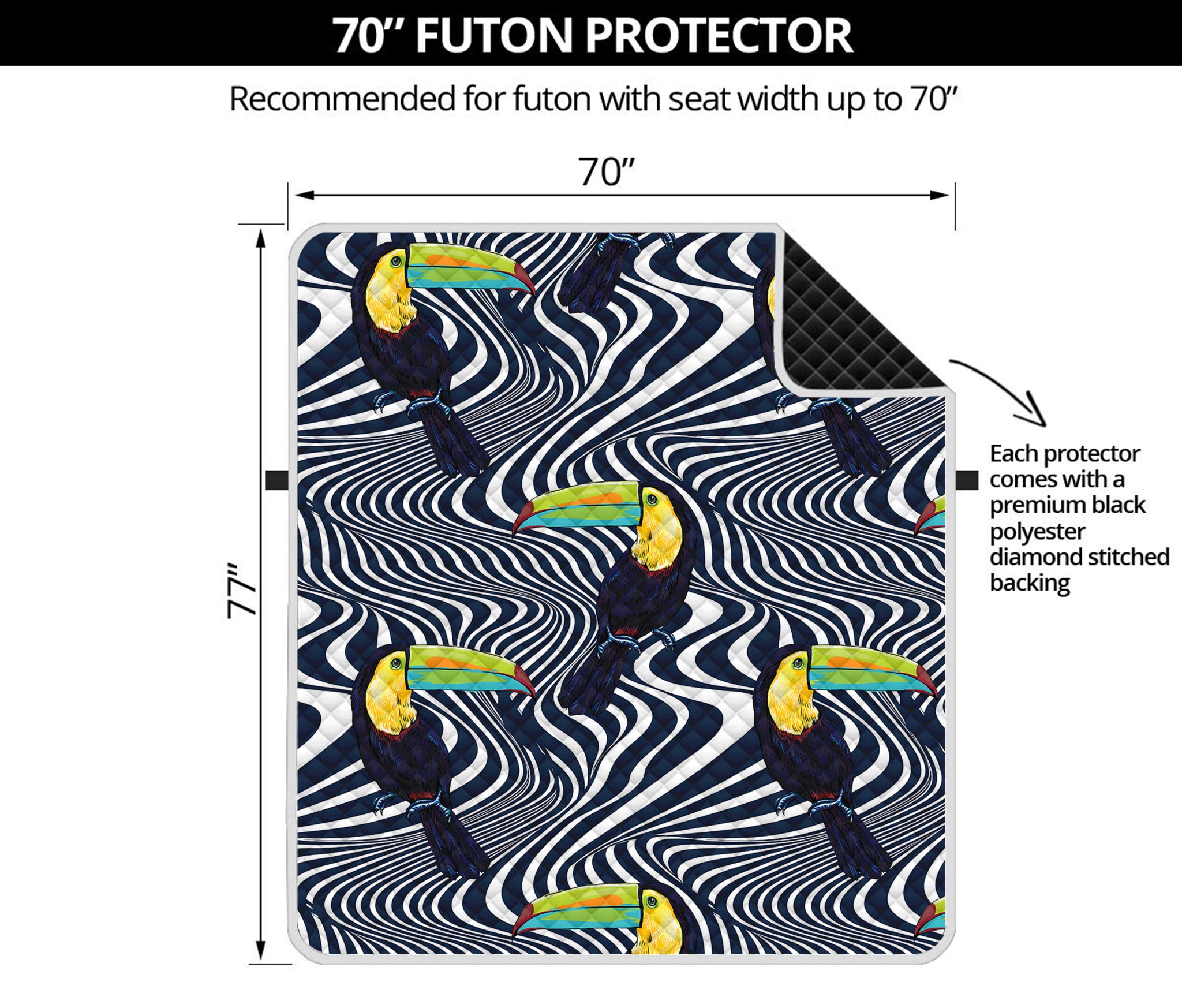 Illusion Toucan Print Futon Protector