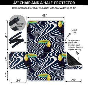 Illusion Toucan Print Half Sofa Protector