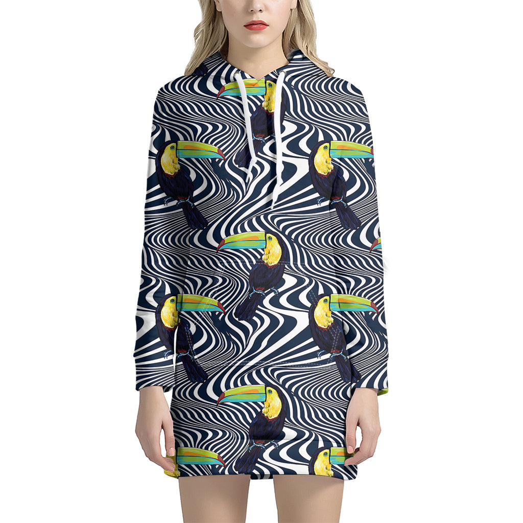 Illusion Toucan Print Hoodie Dress