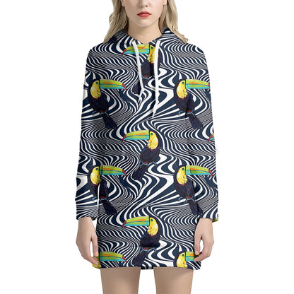Illusion Toucan Print Hoodie Dress