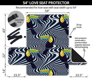 Illusion Toucan Print Loveseat Protector