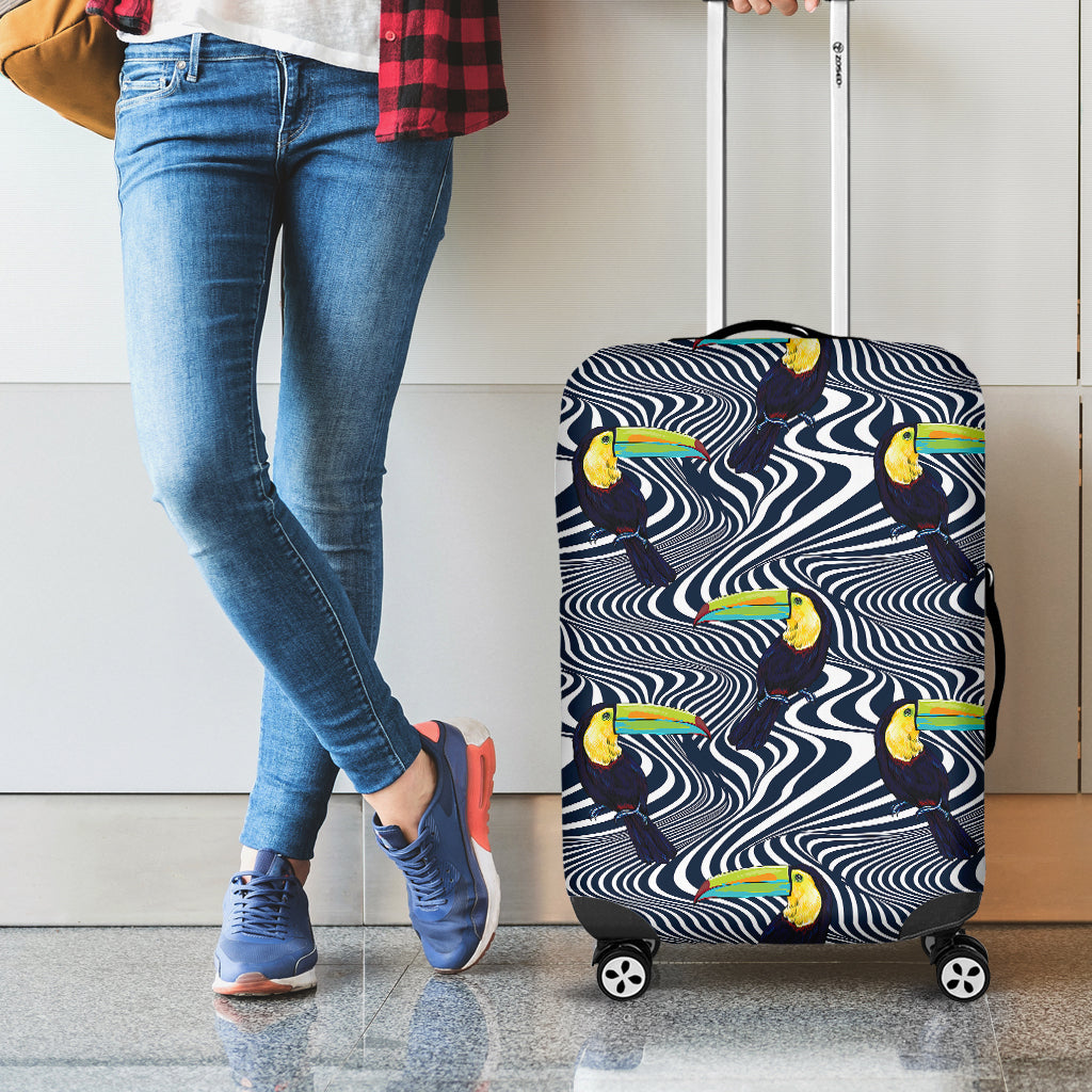 Illusion Toucan Print Luggage Cover