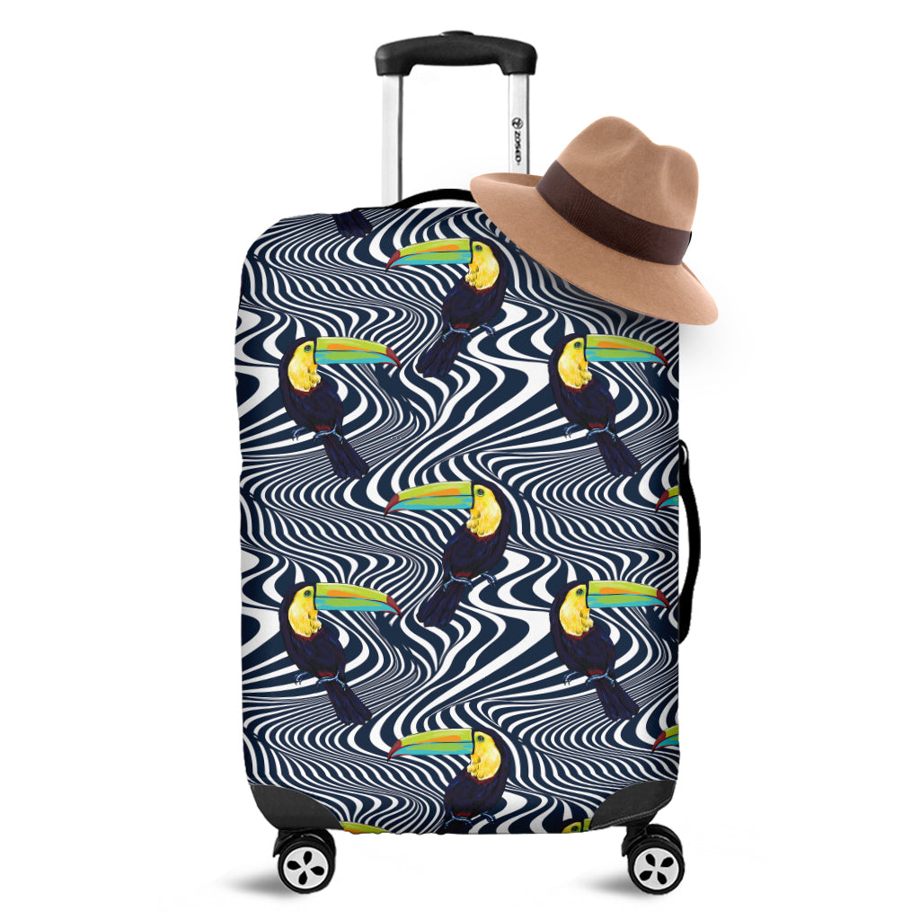 Illusion Toucan Print Luggage Cover