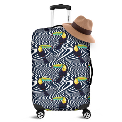 Illusion Toucan Print Luggage Cover