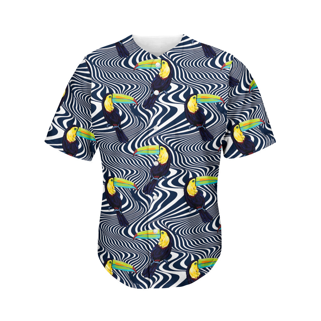 Illusion Toucan Print Men's Baseball Jersey