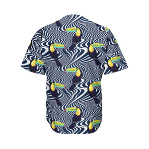 Illusion Toucan Print Men's Baseball Jersey