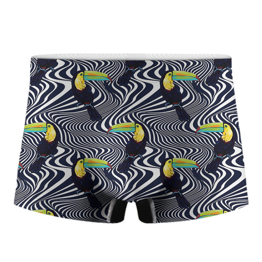 Illusion Toucan Print Men's Boxer Briefs