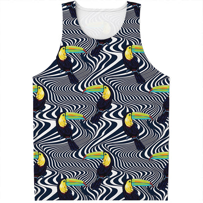 Illusion Toucan Print Men's Tank Top