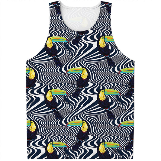 Illusion Toucan Print Men's Tank Top