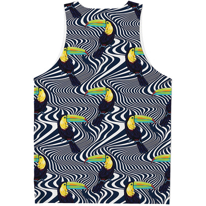 Illusion Toucan Print Men's Tank Top