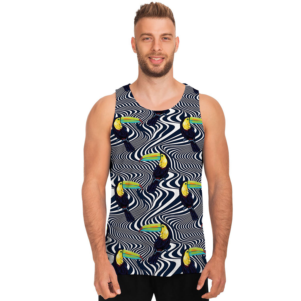 Illusion Toucan Print Men's Tank Top