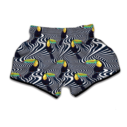 Illusion Toucan Print Muay Thai Boxing Shorts