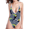 Illusion Toucan Print One Piece High Cut Swimsuit