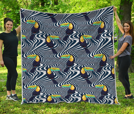 Illusion Toucan Print Quilt