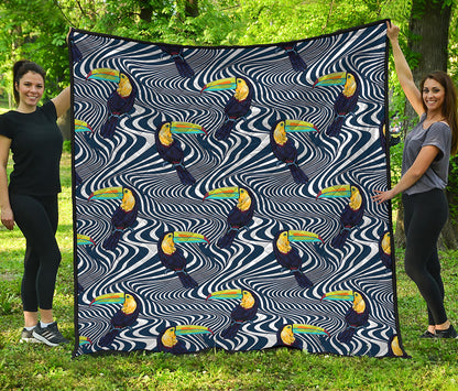 Illusion Toucan Print Quilt