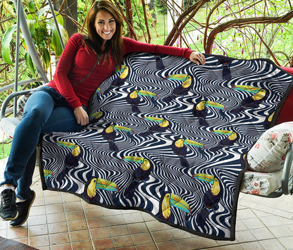Illusion Toucan Print Quilt