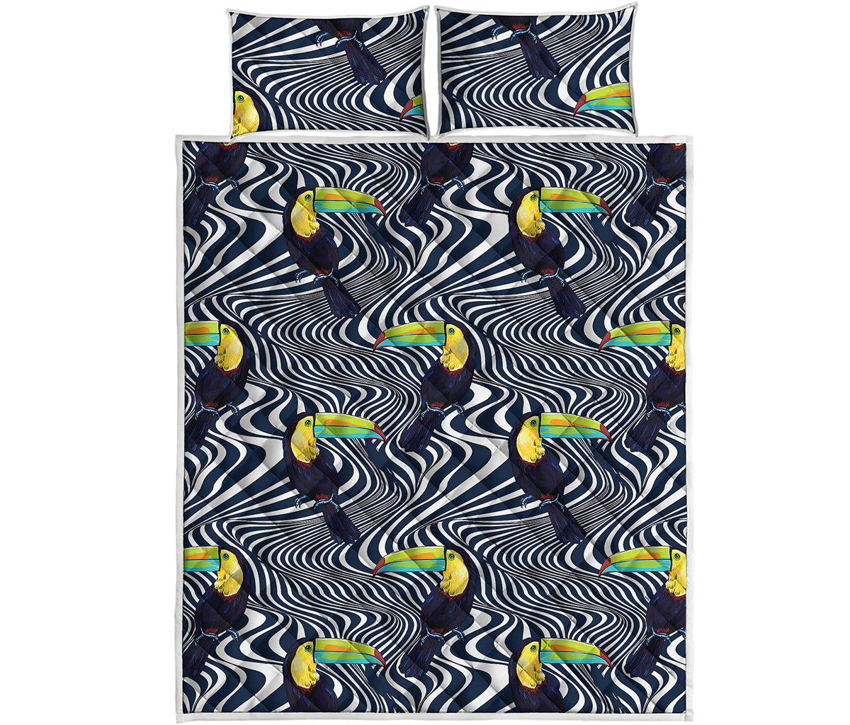 Illusion Toucan Print Quilt Bed Set