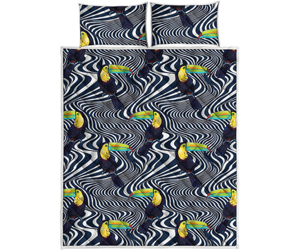 Illusion Toucan Print Quilt Bed Set