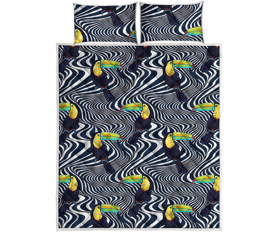 Illusion Toucan Print Quilt Bed Set