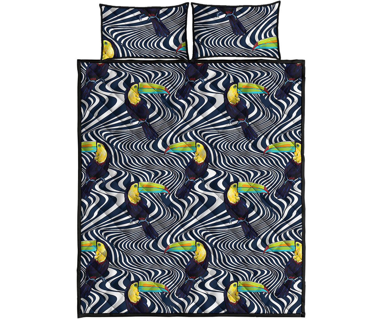 Illusion Toucan Print Quilt Bed Set