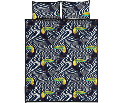 Illusion Toucan Print Quilt Bed Set