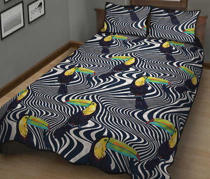 Illusion Toucan Print Quilt Bed Set