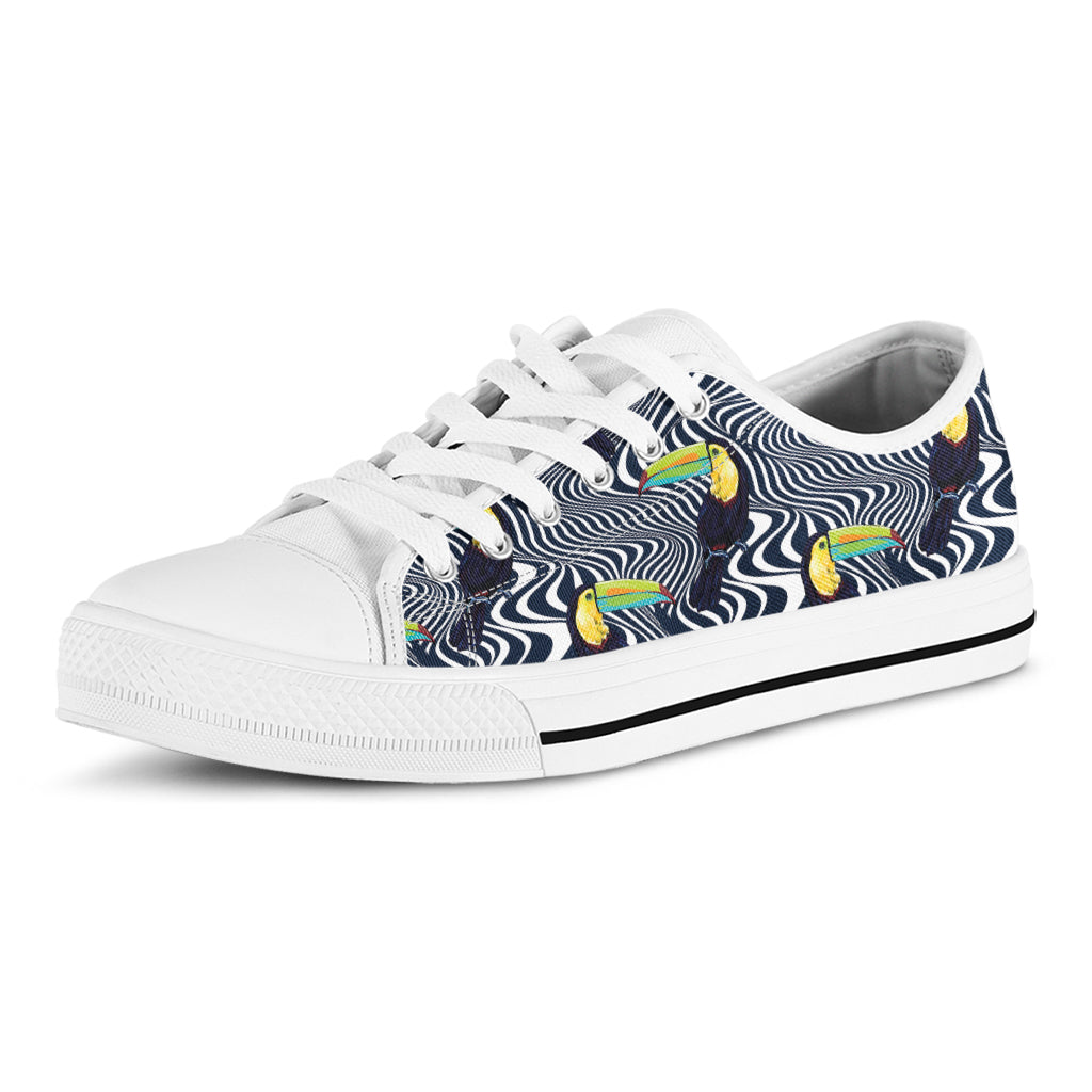 Illusion Toucan Print White Low Top Shoes