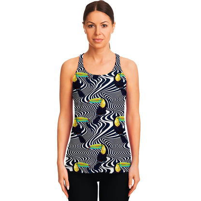 Illusion Toucan Print Women's Racerback Tank Top