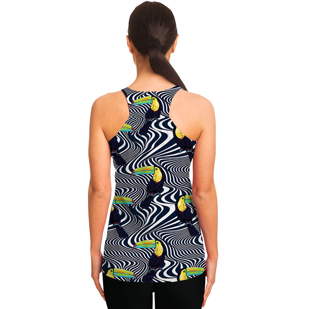 Illusion Toucan Print Women's Racerback Tank Top
