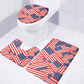 Independence Day USA Flag Pattern Print 3 Piece Bath Mat Set