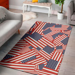 Independence Day USA Flag Pattern Print Area Rug