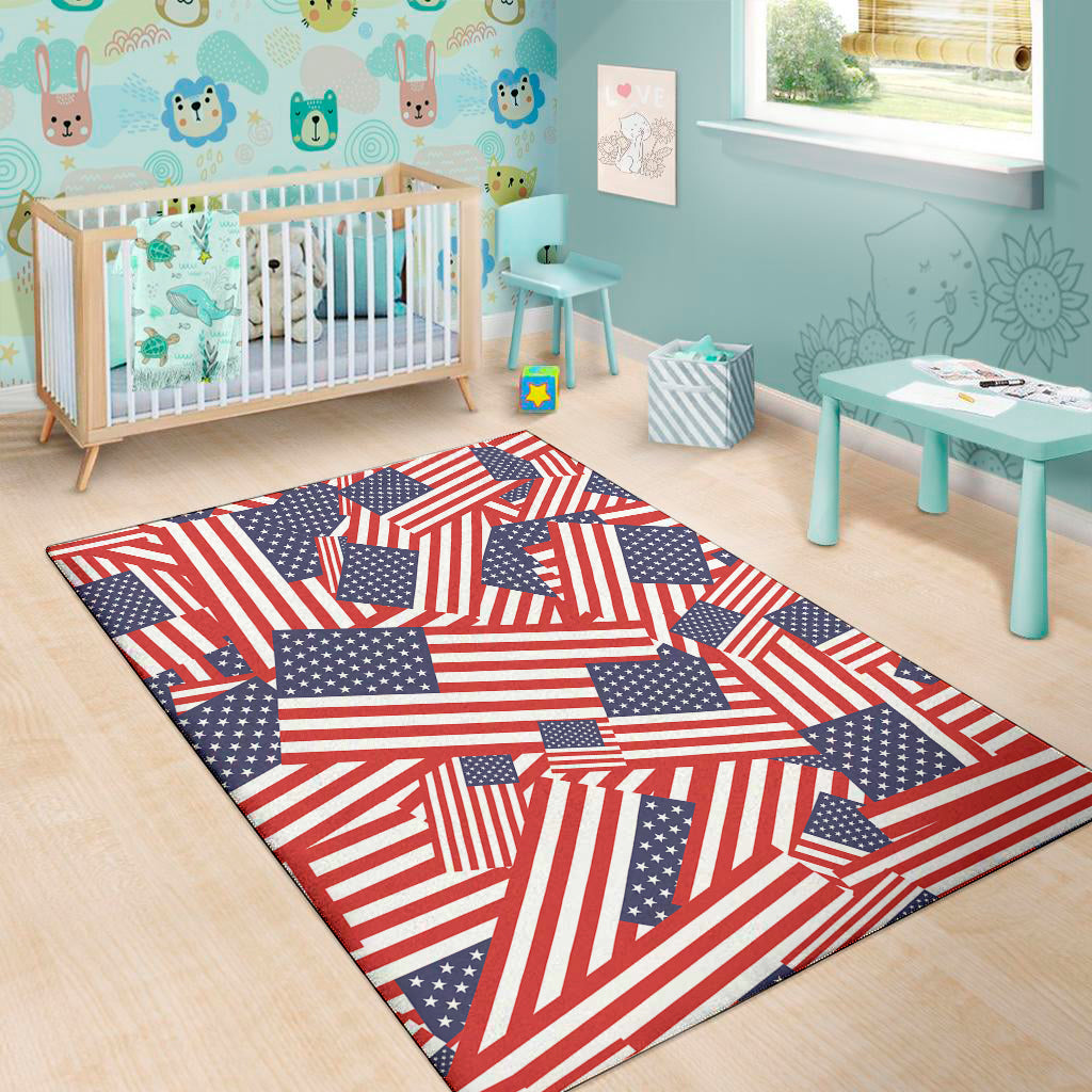 Independence Day USA Flag Pattern Print Area Rug